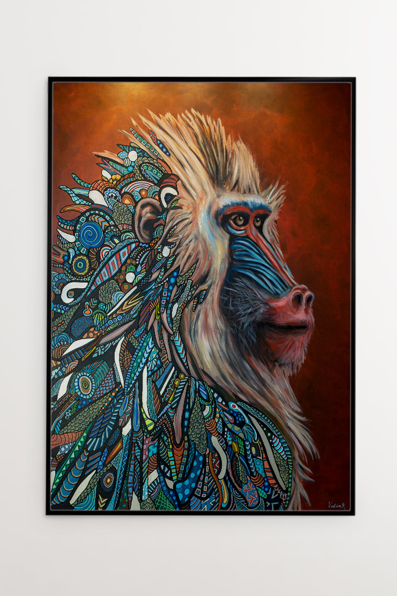 Baboon Lærredtryk