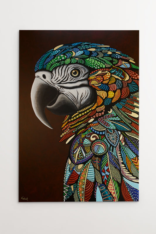 Face of Feathers Lærredstryk