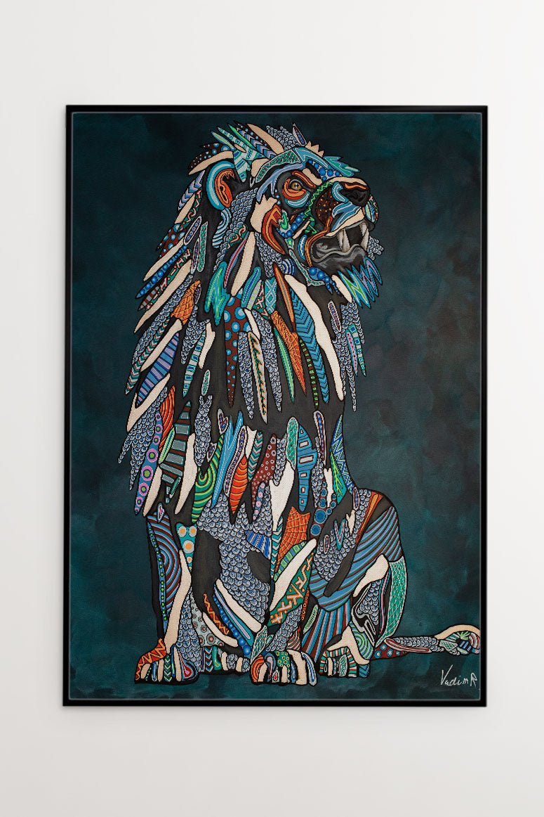 Panthera Leo Lærredtryk