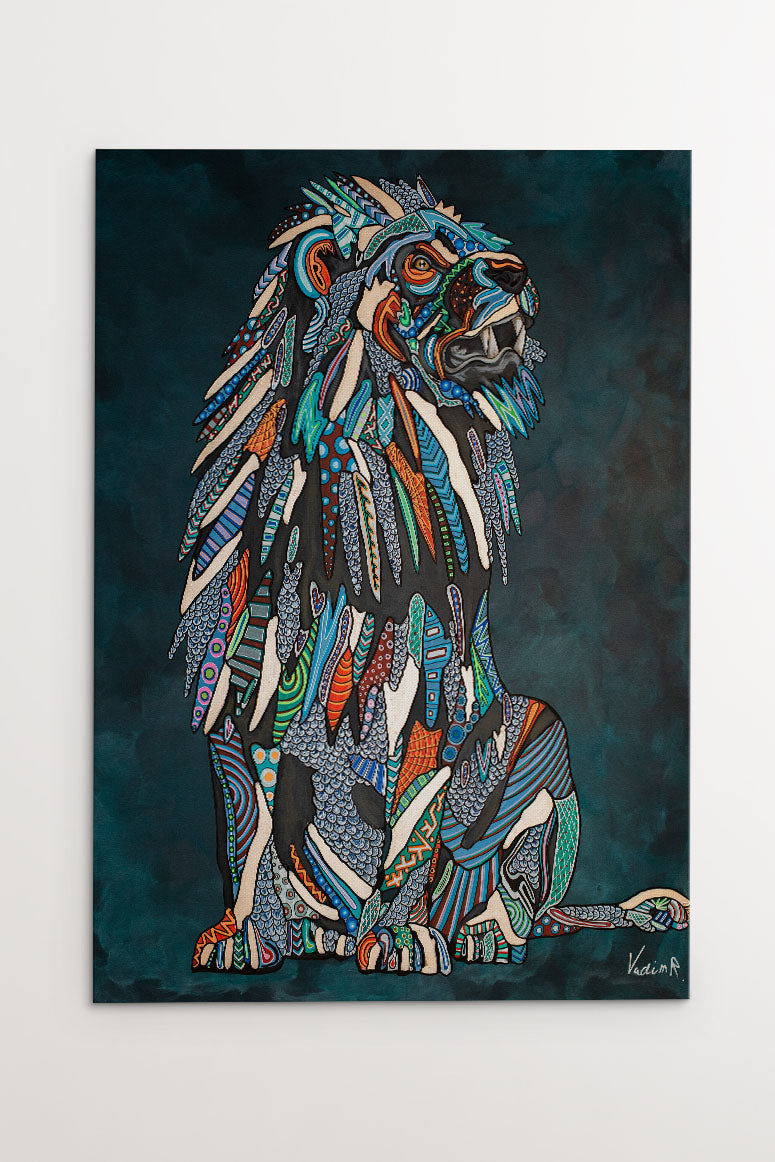 Panthera Leo Lærredtryk