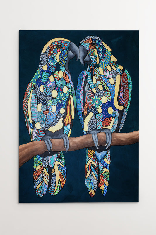 Lovebirds Lærredtryk
