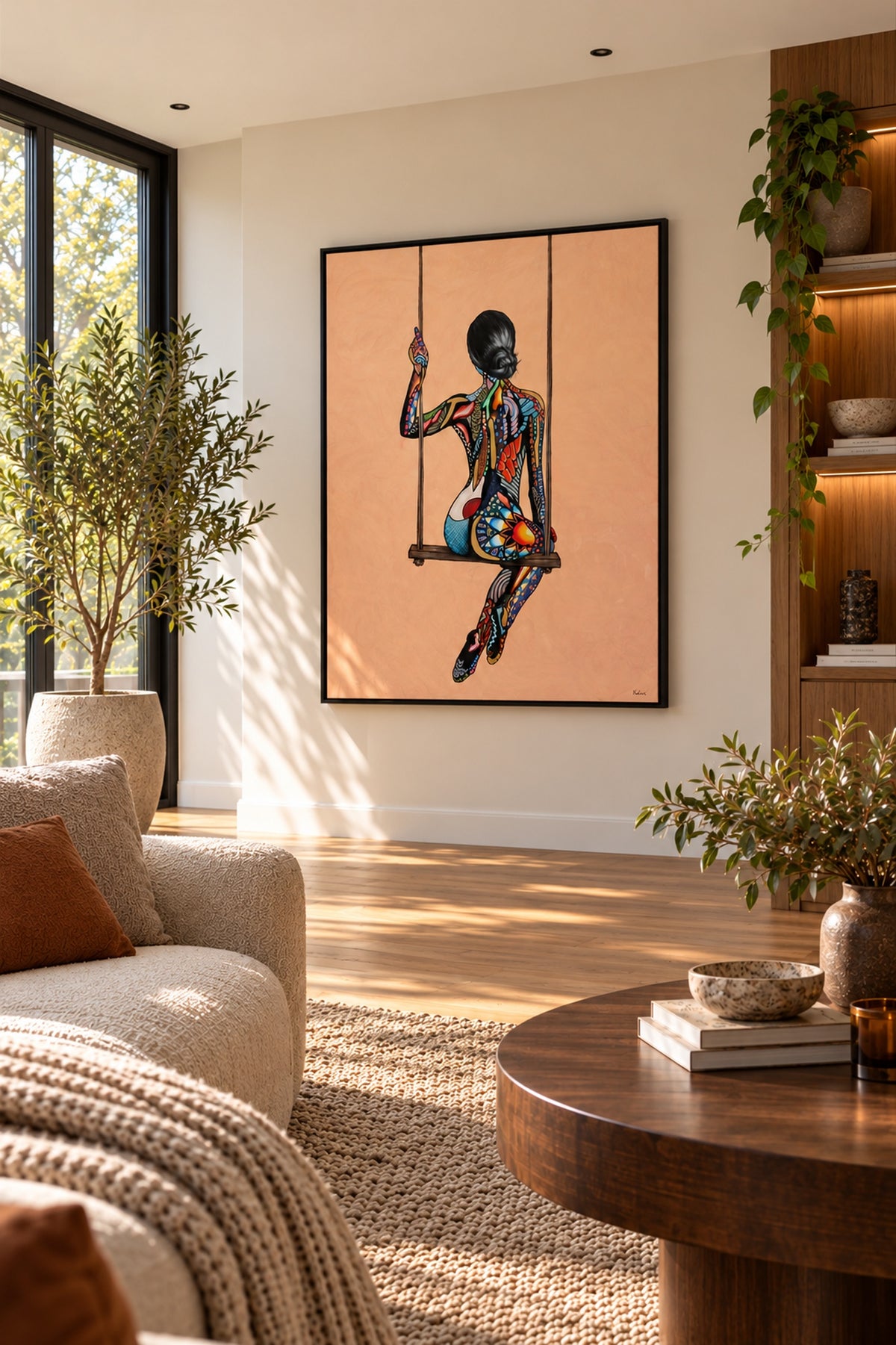 Sway originalt maleri 150 x 200 cm i moderne stue