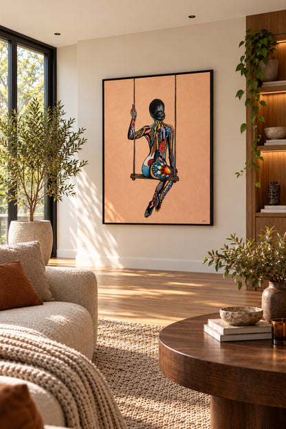 Sway originalt maleri 150 x 200 cm i moderne stue