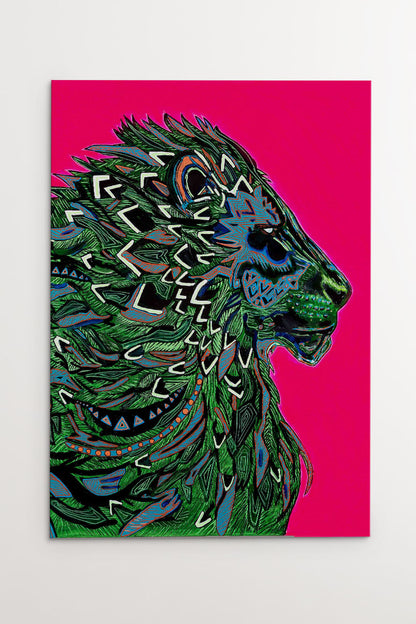 Pink Lion - Canvasprint